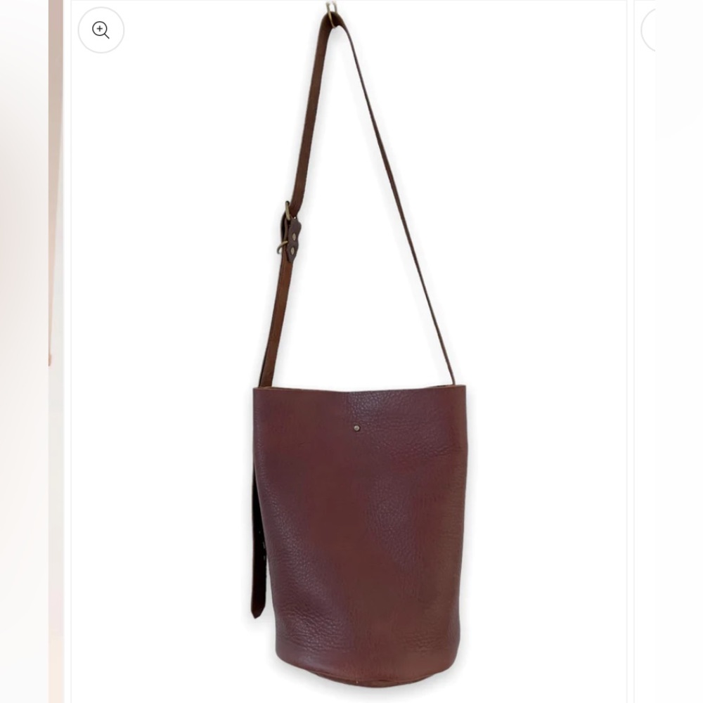 Brown Leather Bucket Bag